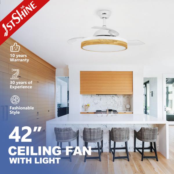 Elegante candelabro de 42 polegadas ventilador de teto de lâmina oculta com 2- e dimmer compatibilidade