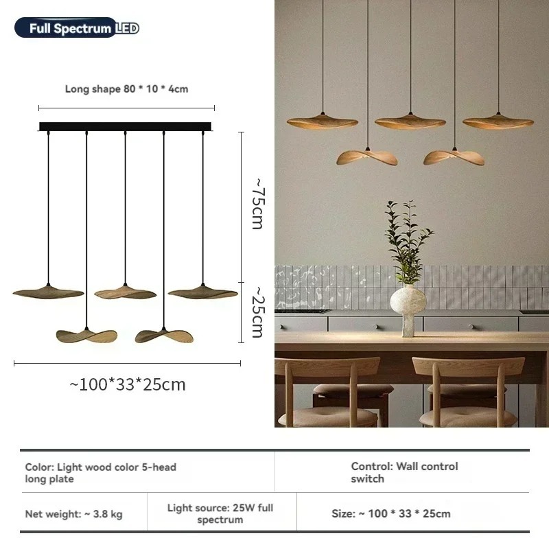 Japanese Wabi-sabi Style Retro Solid Wood Staircase Chandelier(WH-NC-156)