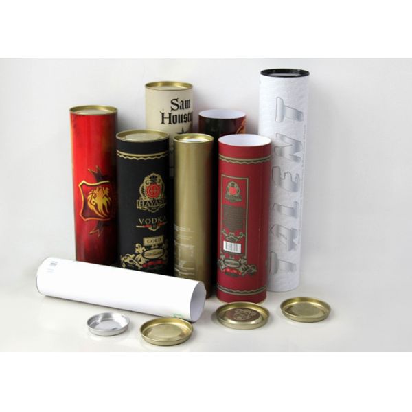 Round Paper Tube Packaging For Food With Metal Lid