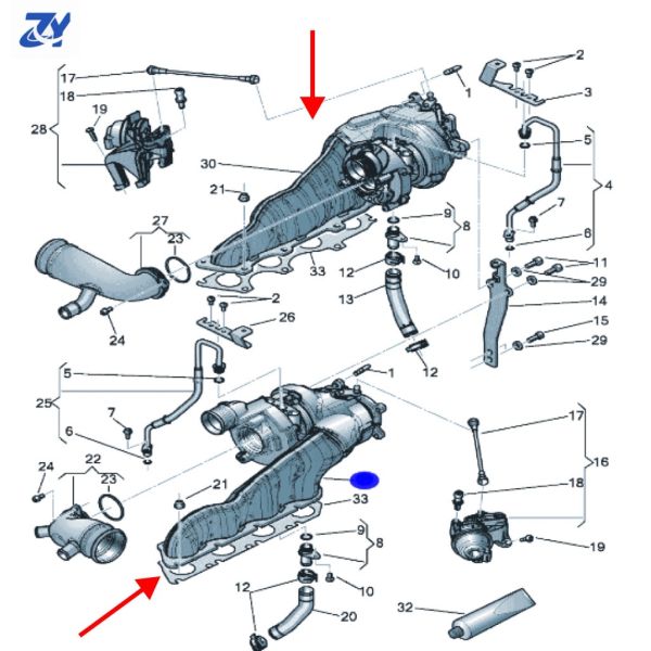 Upgraded Ball Bearing Turbine Is Suitable for Bentley BENTAYGA Flying Continental GT Lamborghini URUS 40 V8 Twin Turbocharger