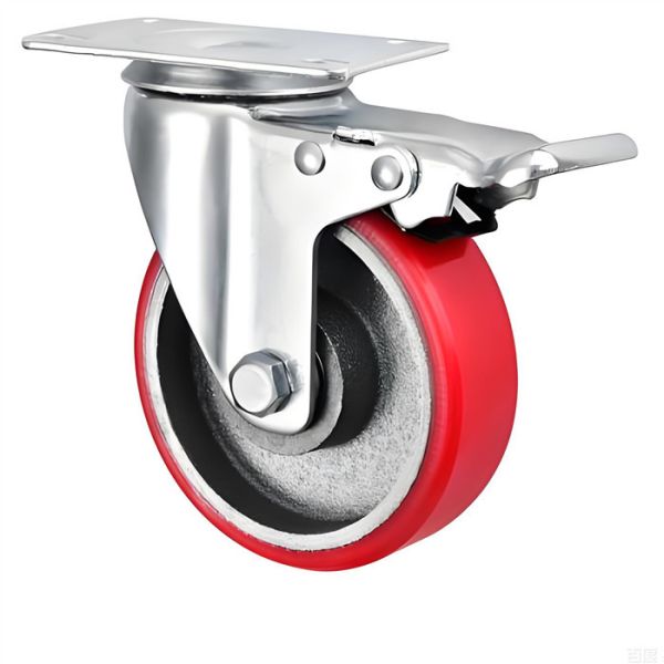 High Strength Scaffolding Castors with Total Lock Brake and Zinc Plated Finish for Construction Platforms