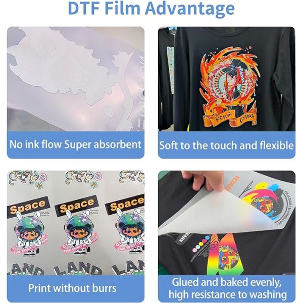 75mic PET DTF Transfer Film Instant Peel Double Side Matte Dtf Film 60cm