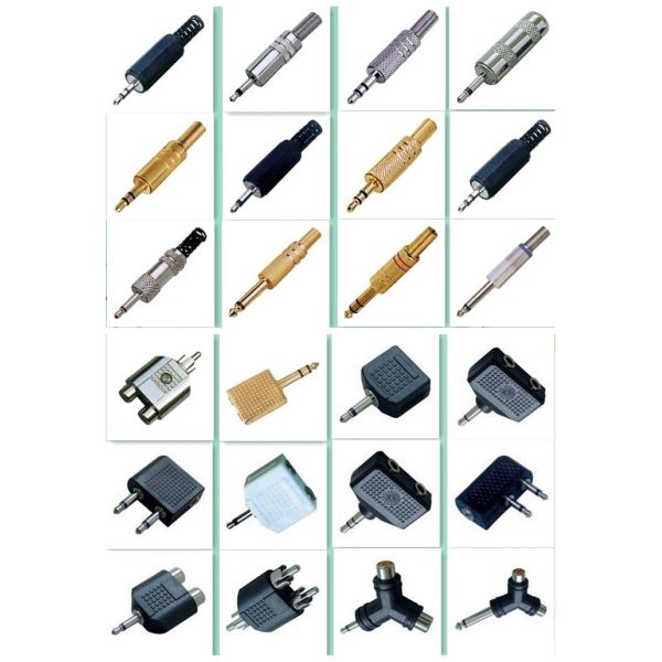 Nickel Gold Metal Cover 2.5mm Stereo Audio Video plug With Metal Spring