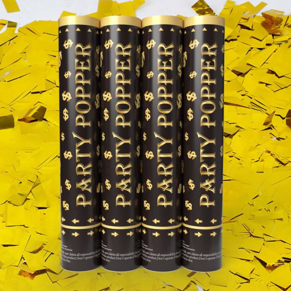 30cm Custom Logo Gold Metallic Confetti Cannon for Celebrations and Special Occasions