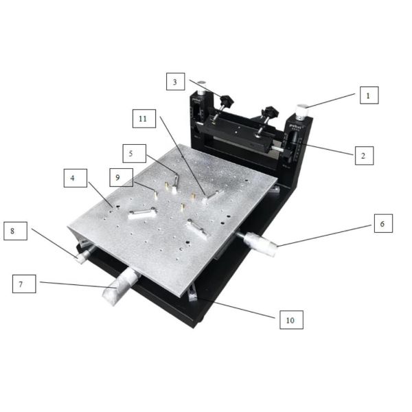 Benchtop Manual SMT Screen Printer for Double-Sided PCB Assembly, 300×400mm Solder Paste Printing