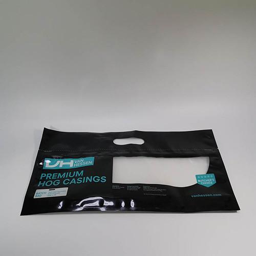 CPP 140um 290x550mm Food Packaging Pouches , Black Stand Up Pouch With Window