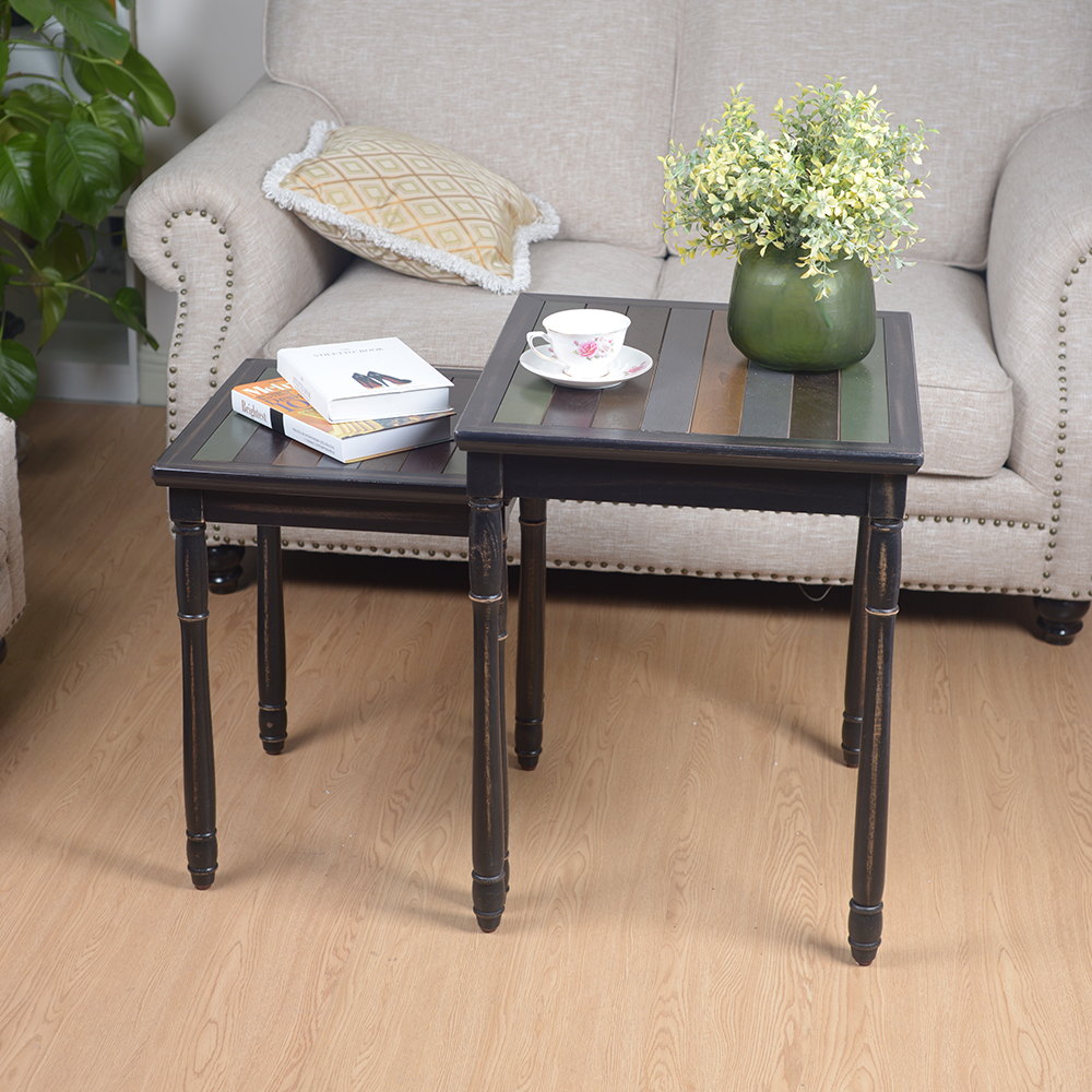 Журнальные столы ретро Striped черной доски MDF E1 твердые деревянные