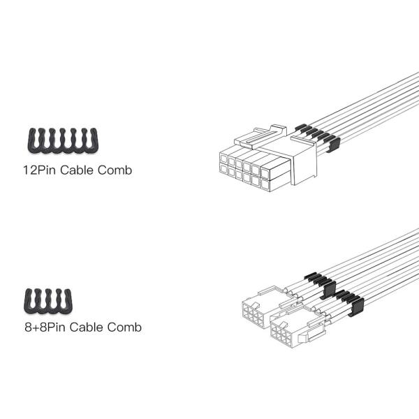 Power Supply Cable Extension Kit 12-Pin PCIe Molex Micro-Fit 3.0 Connector For NVIDIA Ampere GEFORCE RXT 3070 3080 White