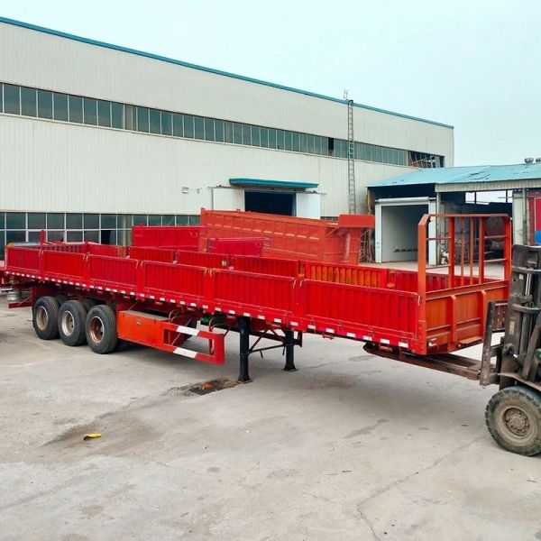 2 Axle 3axle 40 60 Tons Side Wall Fence Cargo Semi Trailer with Tire Number 8.12.16