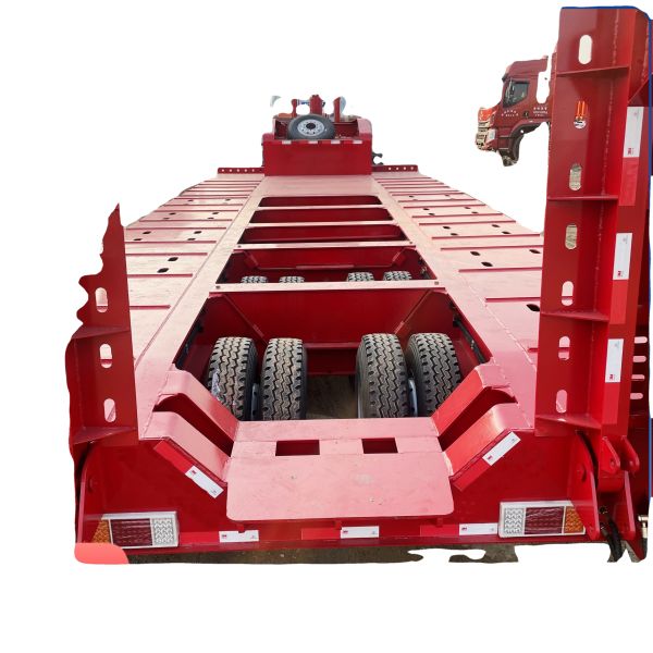 Multiple Axles Gooseneck Low Flatbed Semi Trailer with Steel Material and 8.25-20 Tires