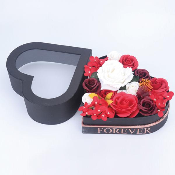 Mini double boîte en gros d'emballage de fleur de coeur de cadeaux les épousant
