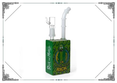 Rick And Morty Oil Rig Bubbler With 14mm Dome And Nail Green Mini Glass Bongs