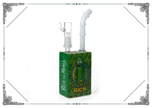 Rick And Morty Oil Rig Bubbler With 14mm Dome And Nail Green Mini Glass Bongs