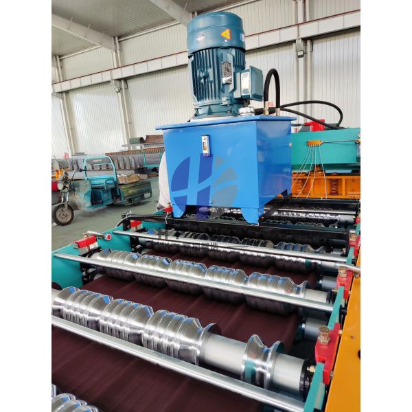 PLC Controlled 1020 Glazed Tile Cold Roll Forming Machine 16 Rows Gear Drive System