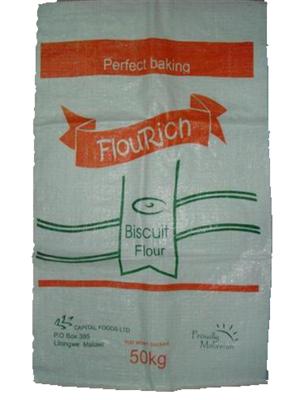 Eco Friendly PP Flour Packaging Bags , Industrial Woven Plastic Bags For Flour Packaging
