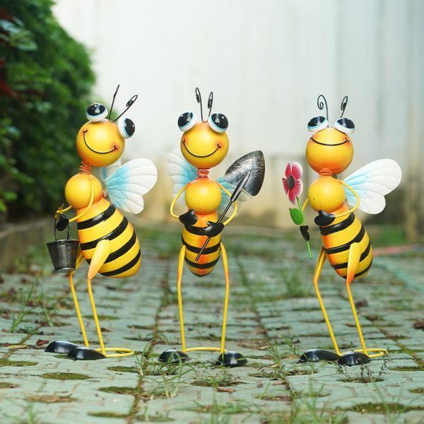 Decorative Metal Art Ornaments Multiple Carton Bee Metal Home Decor