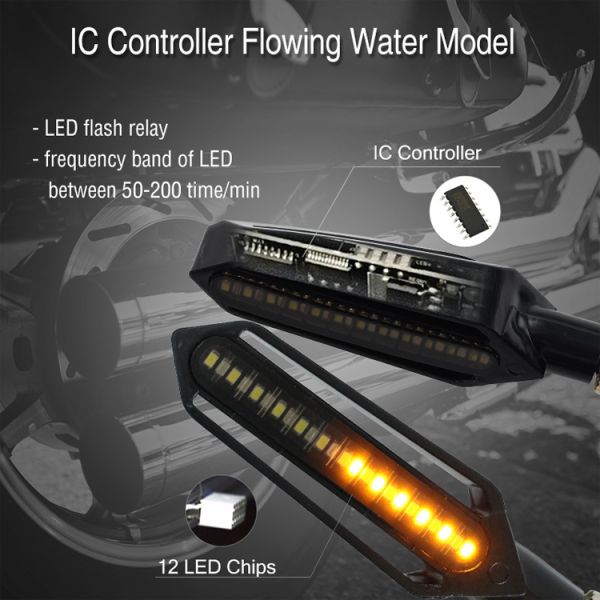 Custom Modified Two-Color Streamer Running Water Turn Signal LED Light for Motorcycle