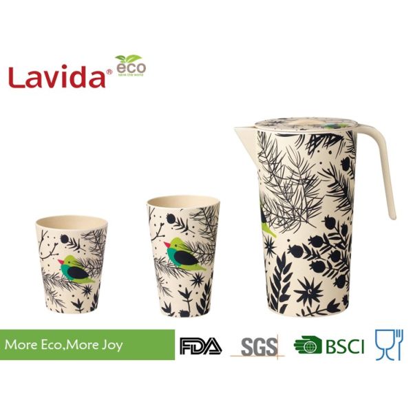 Large Capacity Bamboo Water Jug Environmental Friendly Glass Non - Toxic Easy Cleaning