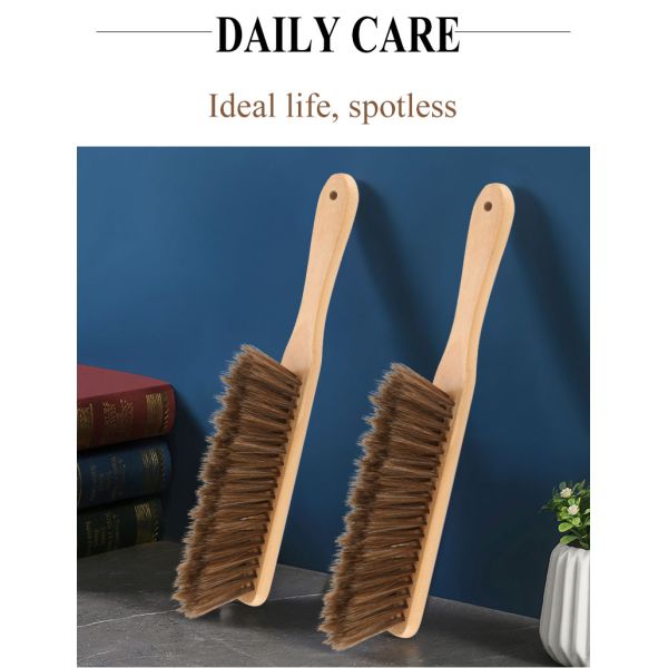 Embalaje personalizado Mango de madera natural de limpieza de la brocha de la manija del bastón recto para el hogar