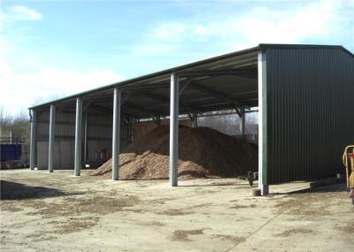 Multi Purpose Steel Barn Structures For Rural With Open Sided Steel Sheet Clading