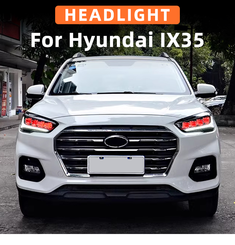 Hyundai IX35 Tucson 2018 2020 Accessories LED Head Lights Headlights Front Lmap Upgrade 4 Lens Demon LED Headlamps
