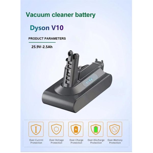 Портативная литиевая батарея Dyson V10 25,9 В 2500 мАч Аккумулятор для пылесоса