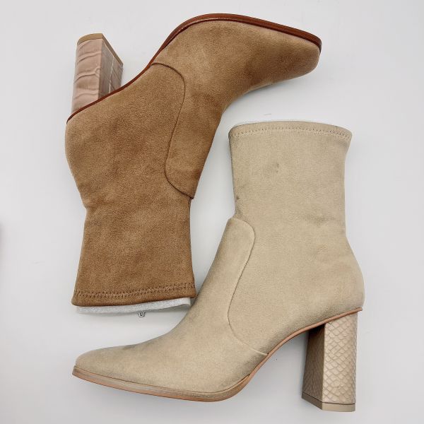 Off White Womens Leather Dress Boots soft  Tan Waterproof Leather Ankle Boots