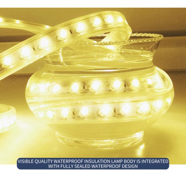 220V Living Room LED Strip Lamp Decorative Ceiling 3 Color Dimming 120 beads