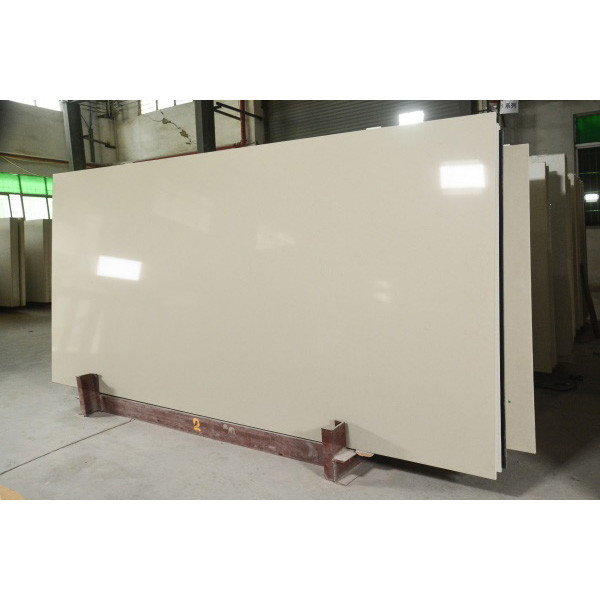Square Hygienic 30MM Creamy Beige Carrara Quartz Stone For Kitchen tops