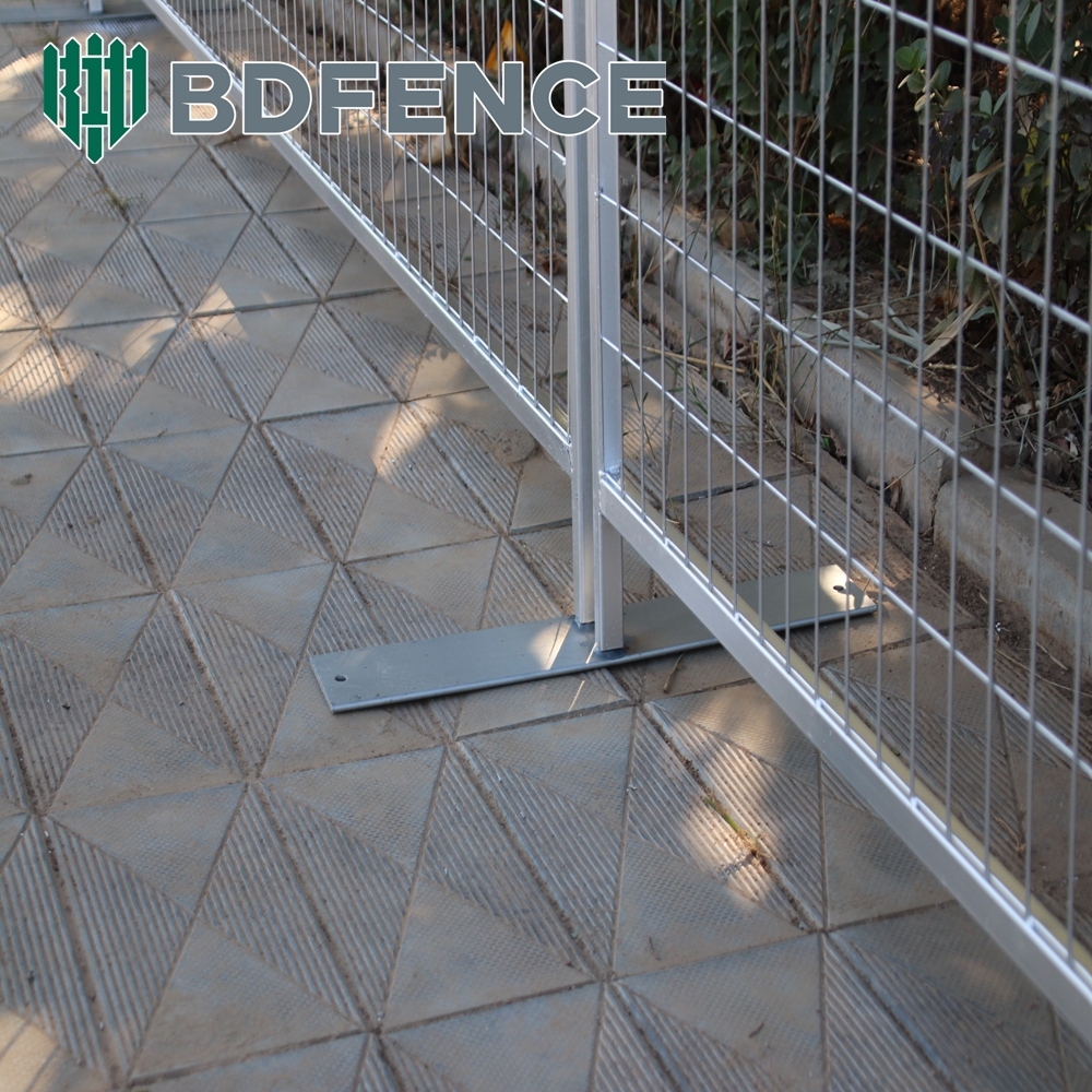 AU Standard Temporary Fence Panels 2.1x2.4m Galvanized Steel Portable Construction Temp Fencing with Feet/Clamps for Safety