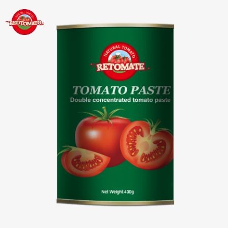 400 g de pasta de tomate cumple con las normas de producción establecidas por ISO HACCP BRC y FDA