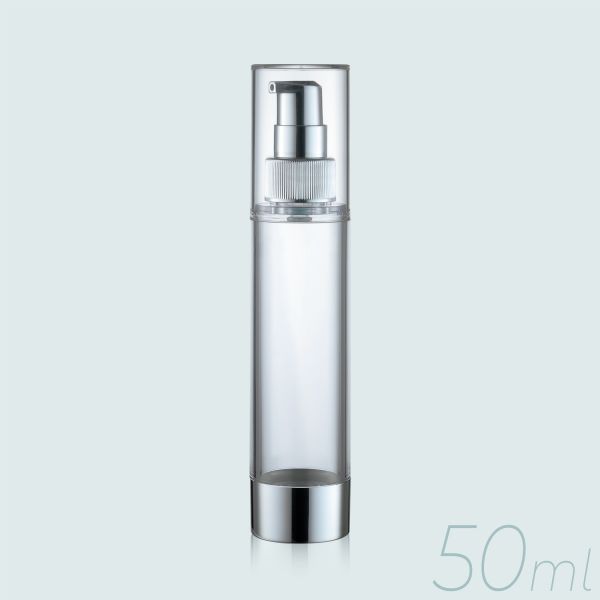 Cylindrical Shape Airless Pump Bottles Plastic And Metal Cream Pump Bottle GR202D