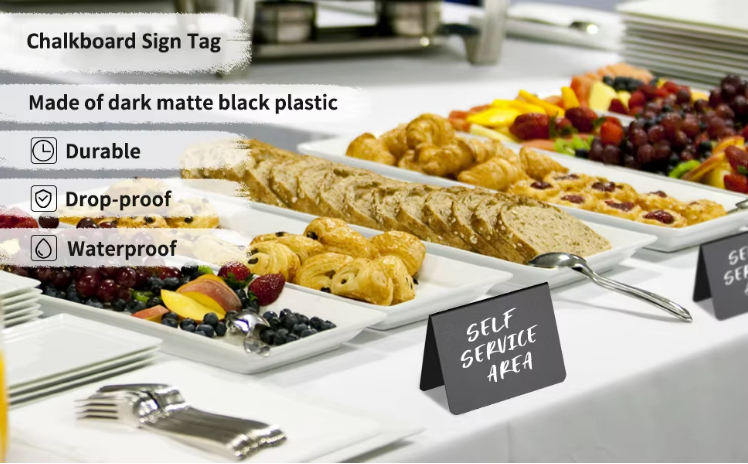 Plastic V Shape Chalk Board Sign Board Blank Mini Blackboard Stand Label Table Display For Retail