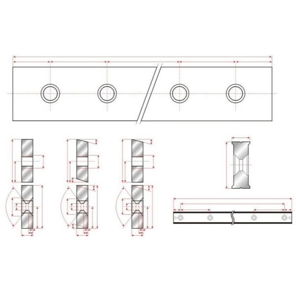 6CrW2Si 400Mm длина промышленный нож для стрижки / нож для стрижки