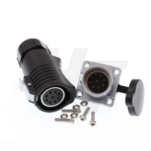 Moisture Resistant Waterproof Plastic Connector , 9 Pin Power Connector Male Plug Female Socket