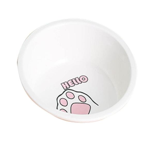 Brazil Bamboo Stand Pet Ceramic Bowl 17*14*8.5cm Paws Fish Double Dog Bowl Stand Ceramic Dog Bowls