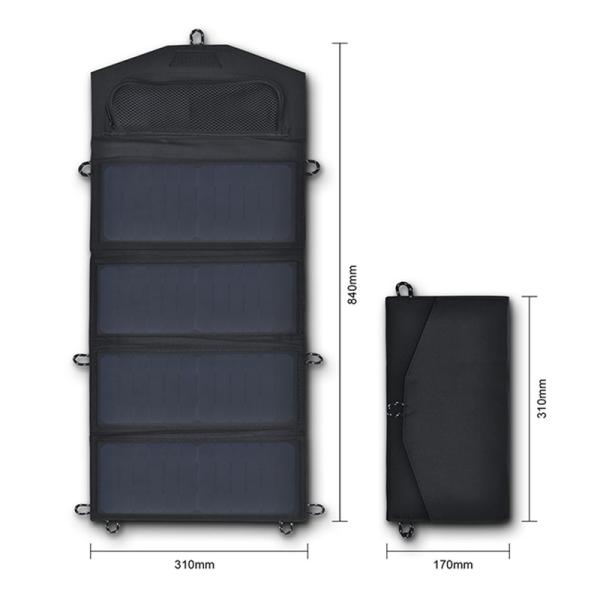 28W 6V/4.66A Travel Waterproof Charge Low Power Solar Panel Outdoor Foldable Portable