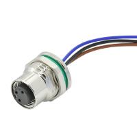 Soquete M12 Jack Connector do fio de fechamento da montagem 3 4 Pin Male Female Rear Front do painel M12
