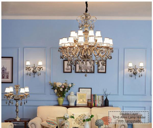 Modern Grey Chandelier Lighting With Crystal For Hotel Indoor home Lighting (WH-CY-33)