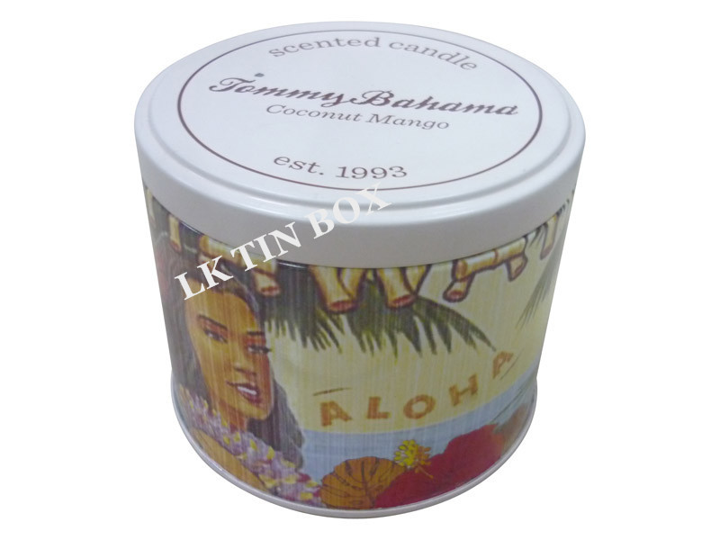 Premium Large Round Metal Tin Box With Double Sides Print For Gift Packaging