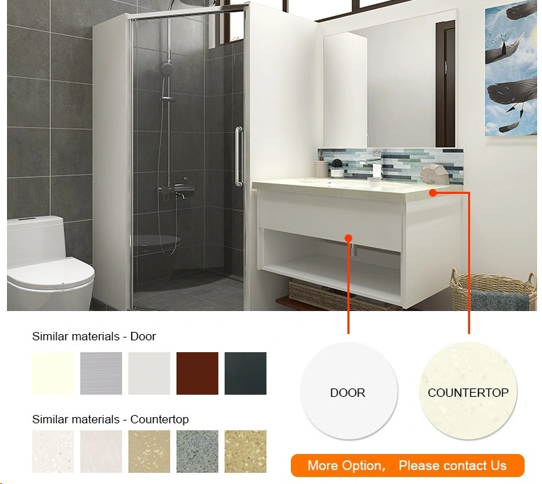 Melamine Board Modern Bathroom Cabinets Small 72 inch vanity Grey