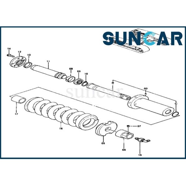 Hydraulic Seal Kit 9106417 Track Cylinder Assy Service Kit Fits Hitachi EX60-2 EX60-3