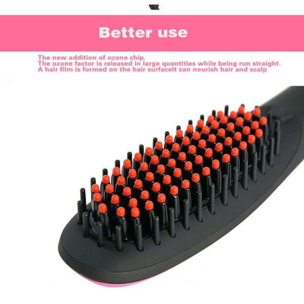 Ceramic Electric Home Hair Straightener Comb Brush With PTC Heating Plate