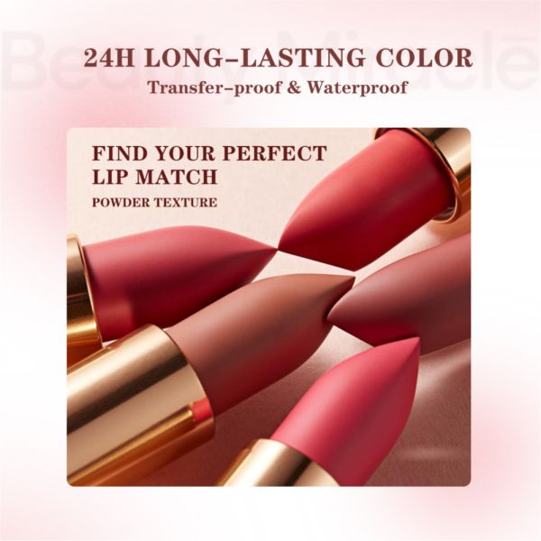 15-color OEM Private Label Custom Matte Waterproof Lipstick Suitable for Dates and Parties Moisturizing and Non-stick Cup