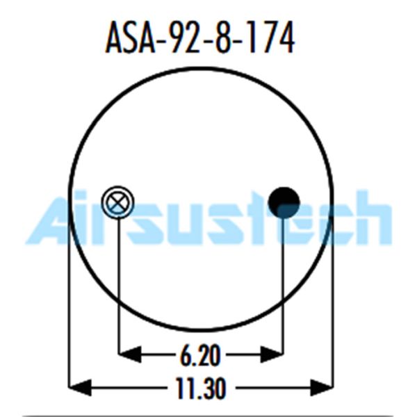 Long Lasting Durability 3B14-452 Goodyear Air Spring With Tapped Hole On Top Retainers 3/8-16