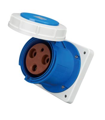 Tampa azul soquete industrial de 3 fases 230 volts de tipo reto da tensão avaliado