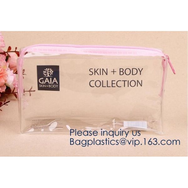 Small Clear PVC Waterproof Bag with Zipper Closure, Mini Portable Transparent Plastic Organizer Pouch for Cosmetic, Make