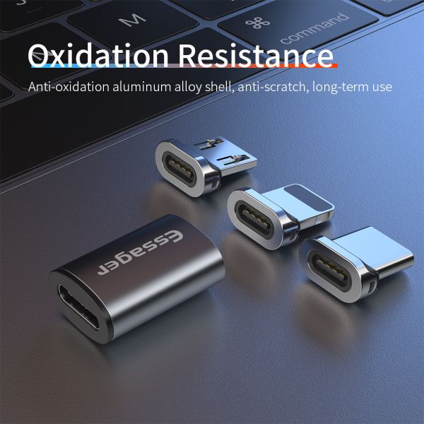 Essager Mini Magnetic Type C Female to Micro USB Type C Quick Charge Data Transmission Adaptor OTG Adapter