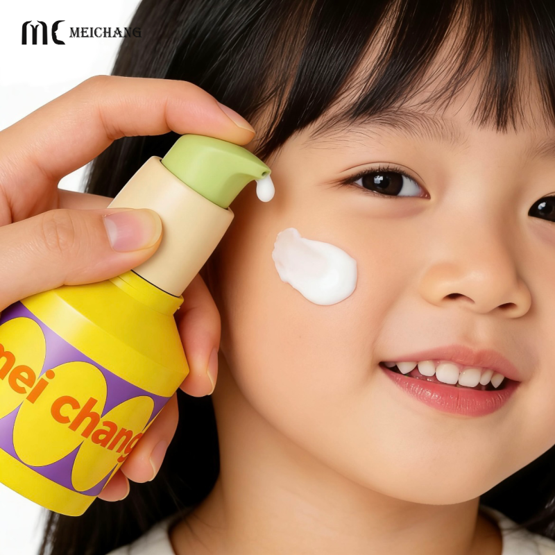 PP Double-Lid Vacuum Airless Pump Bottle with Child-Resistant Design and Customizable Logo for Kids Skincare