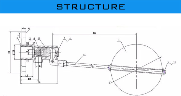 Шариковый клапан цистерны с водой высокой эффективности, клапан поплавкового шара уровня нержавеющей стали 304